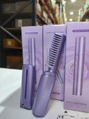 Mini Plancha De Pelo Recargable 2en1 Cepillo y Rizador Morada - additional image 10